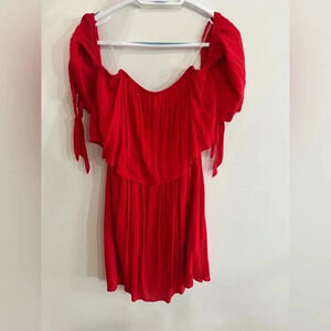 Red off the shoulder dress, NWOT, medium, Dee elle